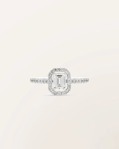 Bague Étincelle taille émeraude 0,50 ct
