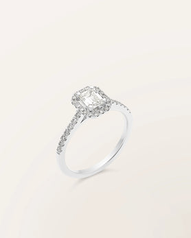 Bague Étincelle taille émeraude 0,50 ct