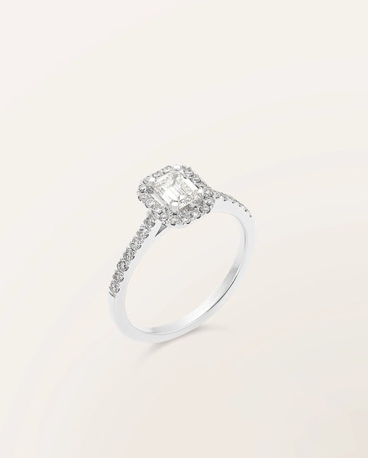 Bague Étincelle taille émeraude 0,50 ct