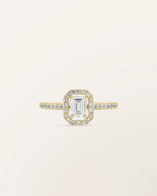 Bague Étincelle taille émeraude 0,50 ct