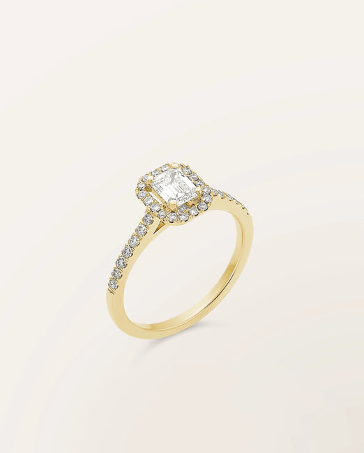 Bague Étincelle taille émeraude 0,50 ct