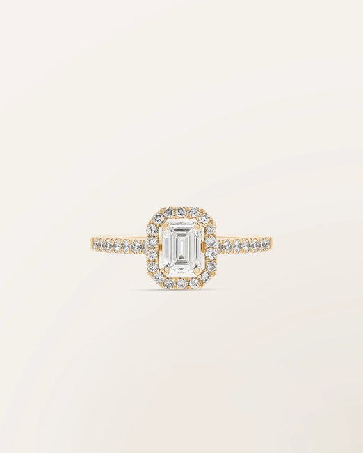 Bague Étincelle taille émeraude 0,50 ct