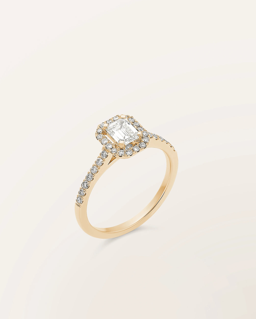 Bague Étincelle taille émeraude 0,50 ct