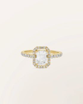 Bague Étincelle 1 ct taille émeraude