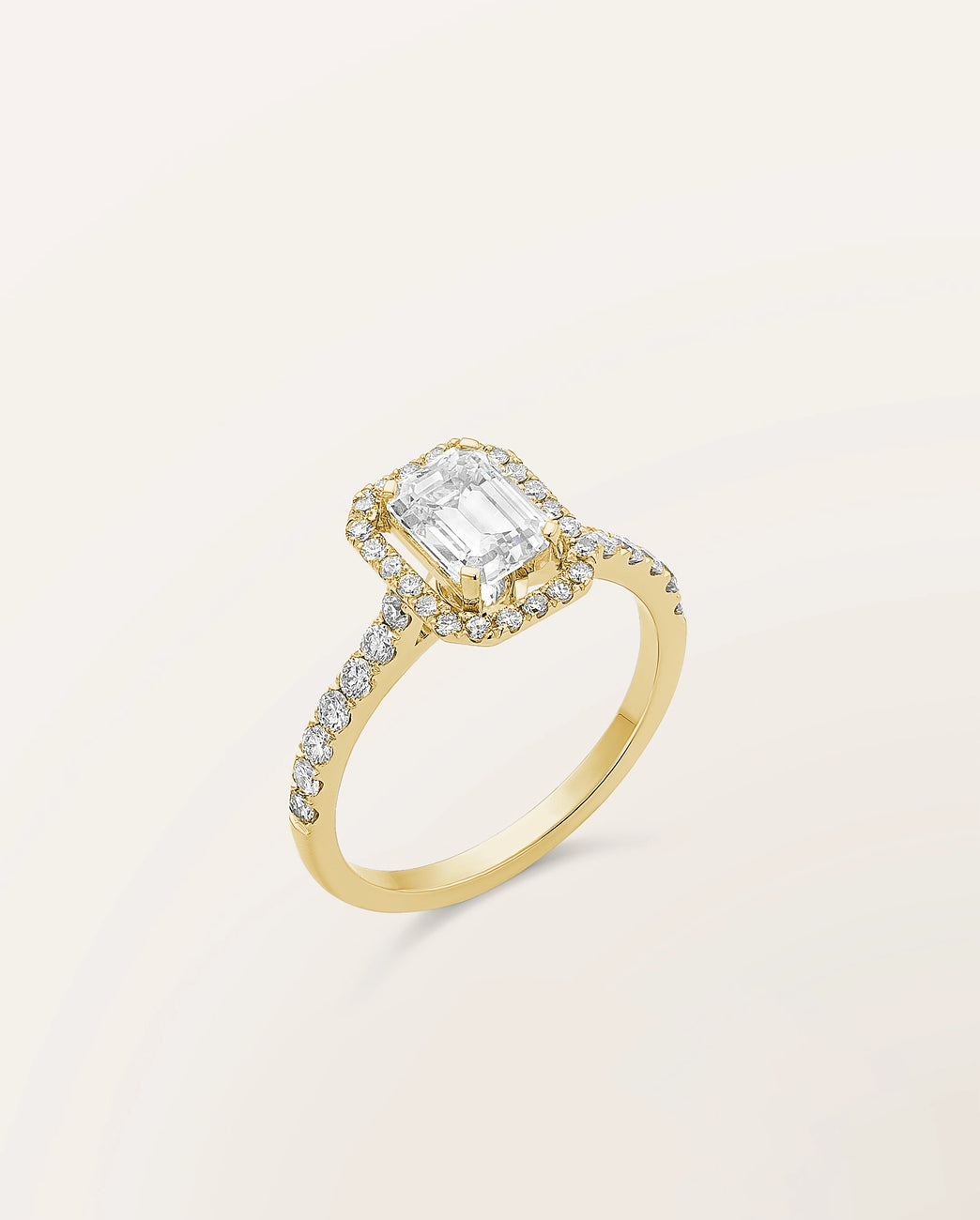 Bague Étincelle 1 ct taille émeraude