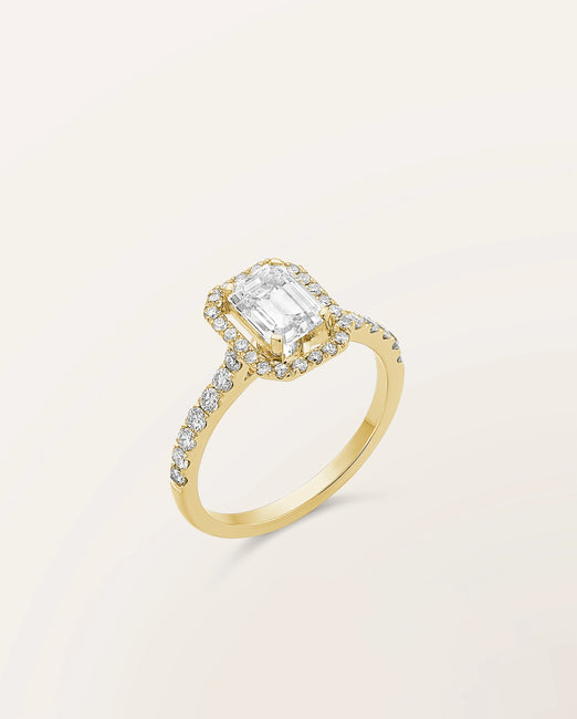 Bague Étincelle 1 ct taille émeraude