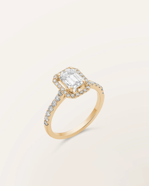 Bague Étincelle 1 ct taille émeraude