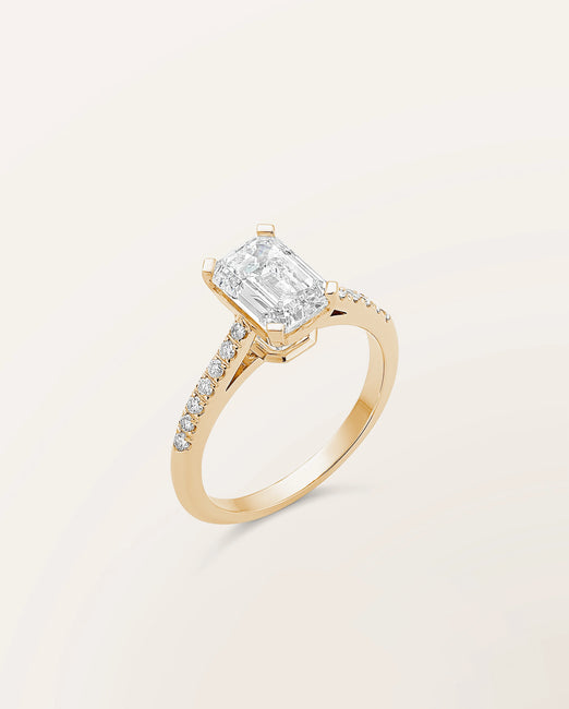 Bague The One, diamant taille Émeraude de 2 carats