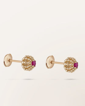 Boucles d'oreilles rubis Minis Oursins