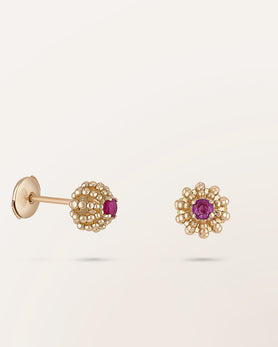 Boucles d'oreilles rubis Minis Oursins