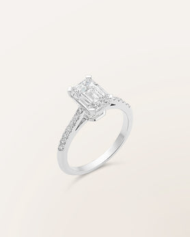 Bague The One, diamant taille Émeraude de 2 carats