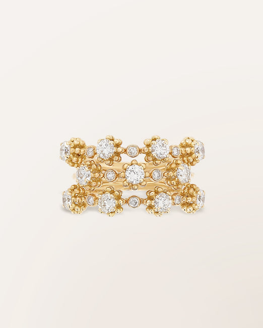 Bague trois anneaux micros Oursins - Barth Monte-Carlo