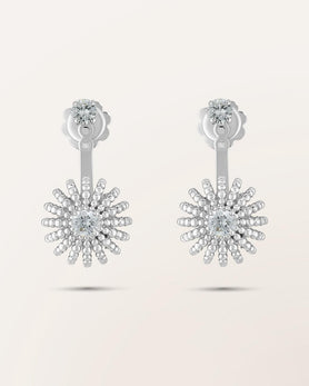 Boucles d'oreilles amovibles diamants Oursin