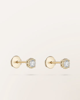 Puces d'oreilles diamants Oursin