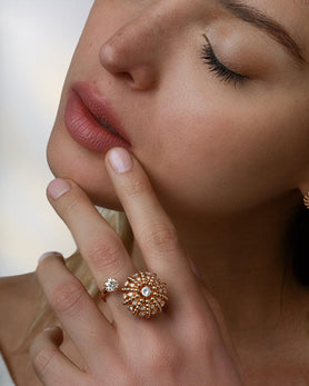 Bague Duo Oursin grand modèle