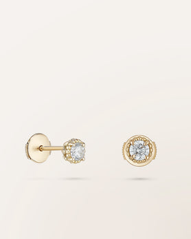 Puces d'oreilles diamants Oursin